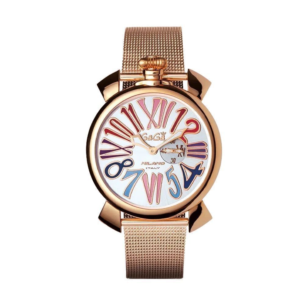 GaGà Milano 46mm Rose Gold SS Multi Colour Rare Model Unisex Quartz Watch